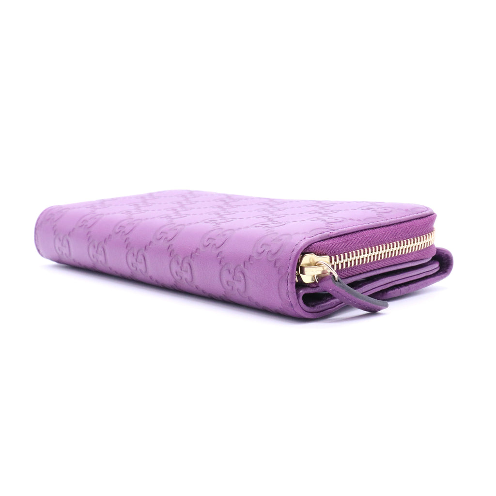 Purple Signature Leather Flap Wallet