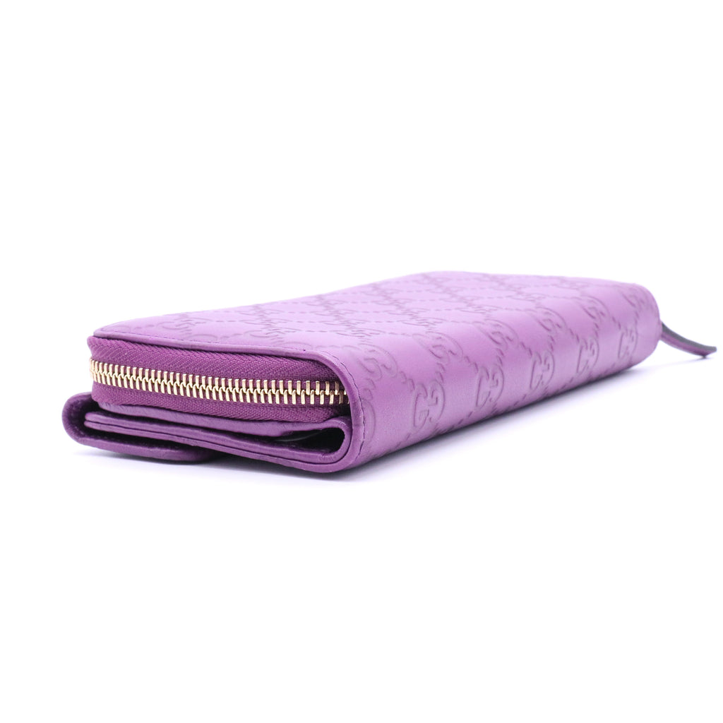 Purple Signature Leather Flap Wallet