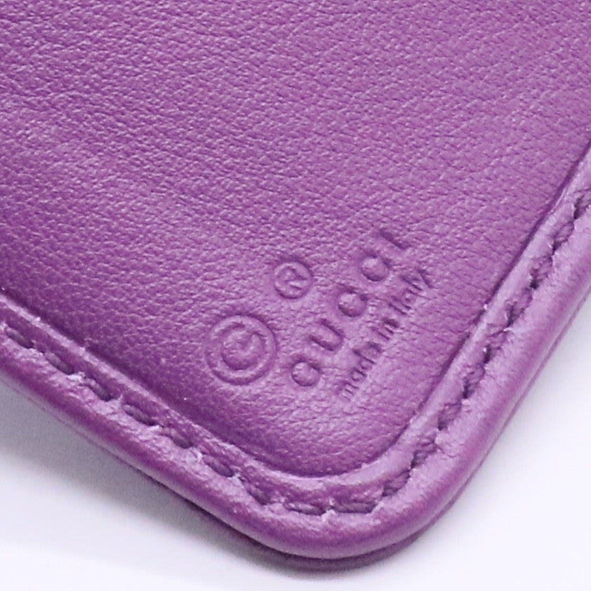Purple Signature Leather Flap Wallet