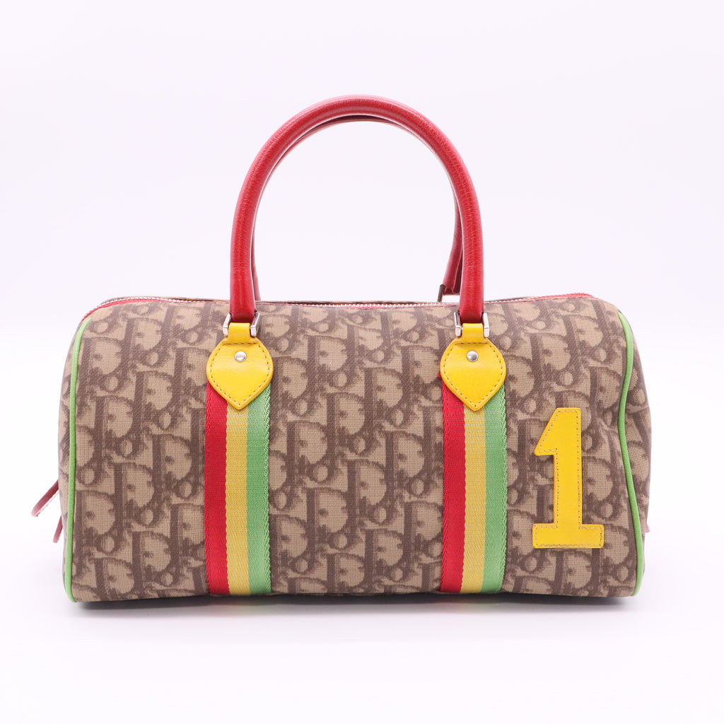 Christian Dior Beige PVC/Leather Rasta Collection Boston Bag