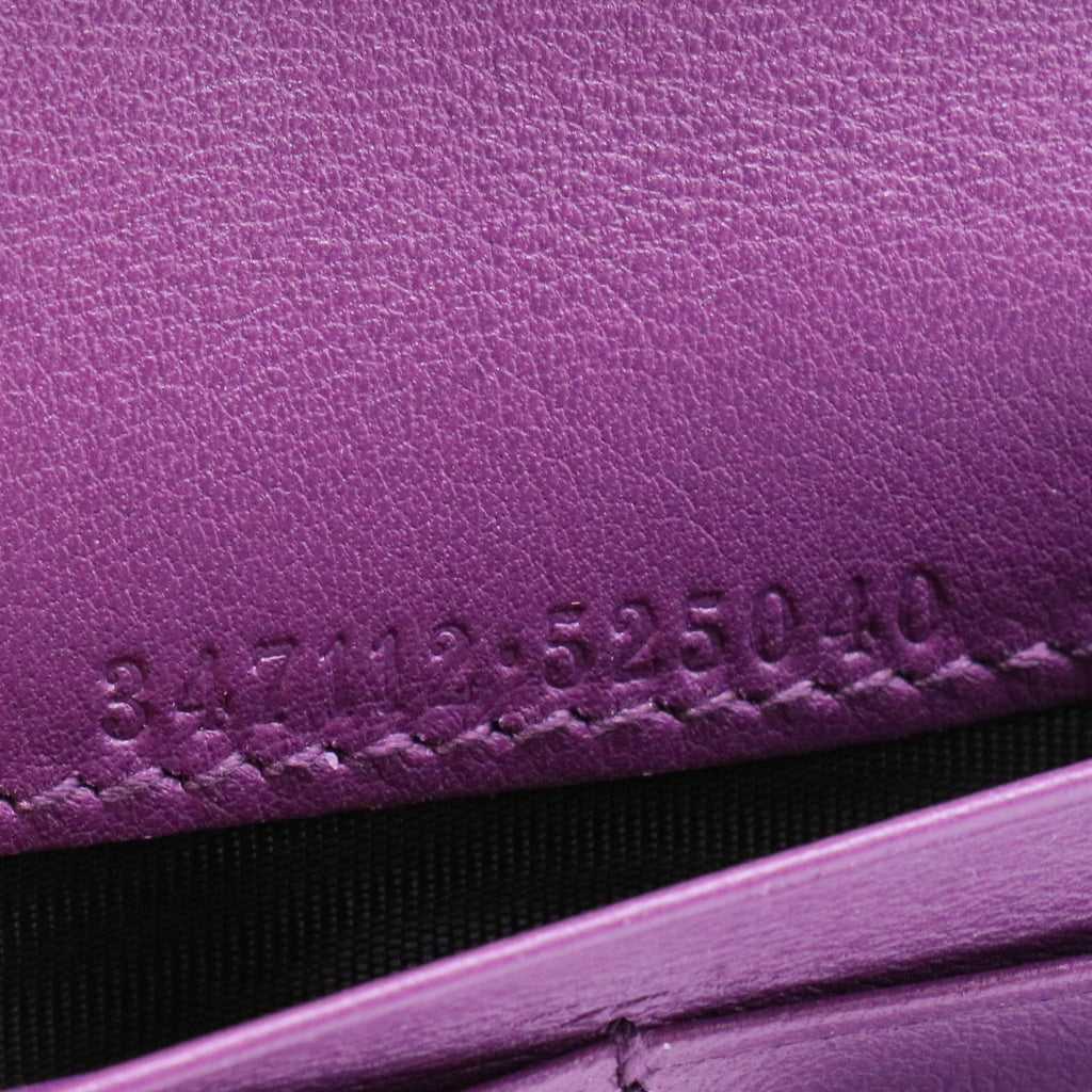 Purple Signature Leather Flap Wallet
