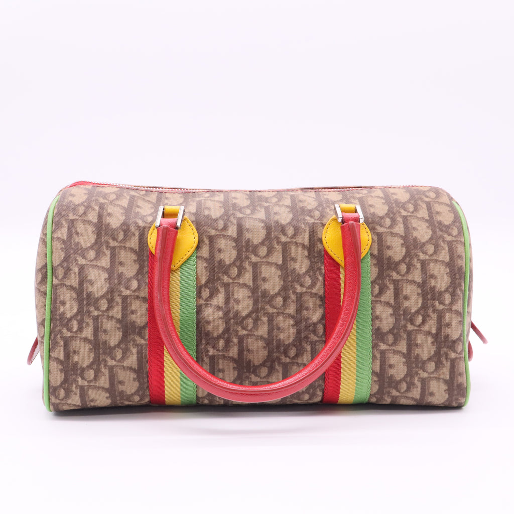 Christian Dior Beige PVC/Leather Rasta Collection Boston Bag