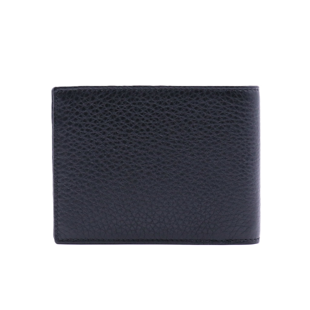 Bi-fold wallet with Gucci logo in black leather