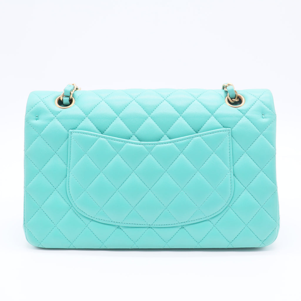Caviar Quilted Jumbo Double Flap Turquoise