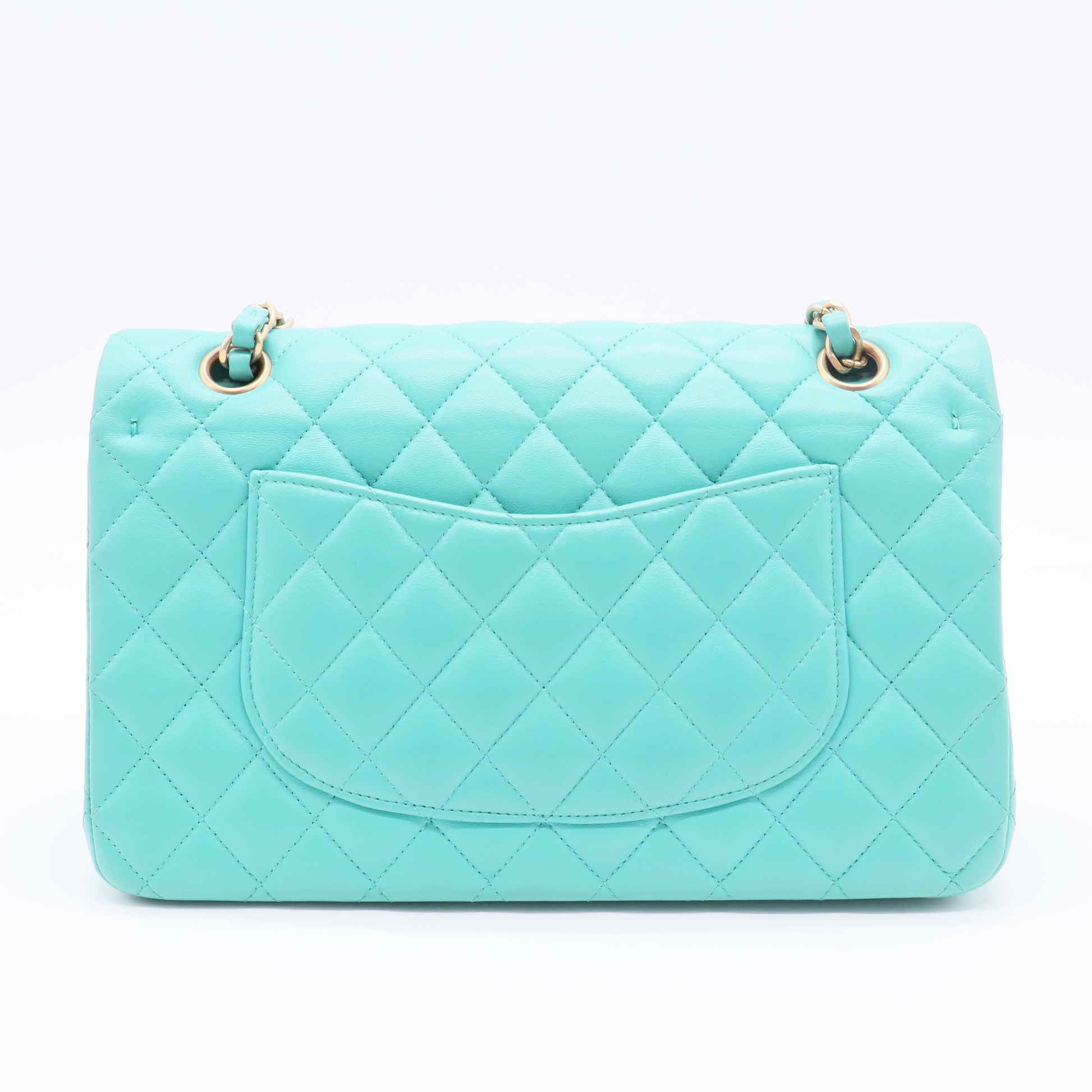 Caviar Quilted Jumbo Double Flap Turquoise