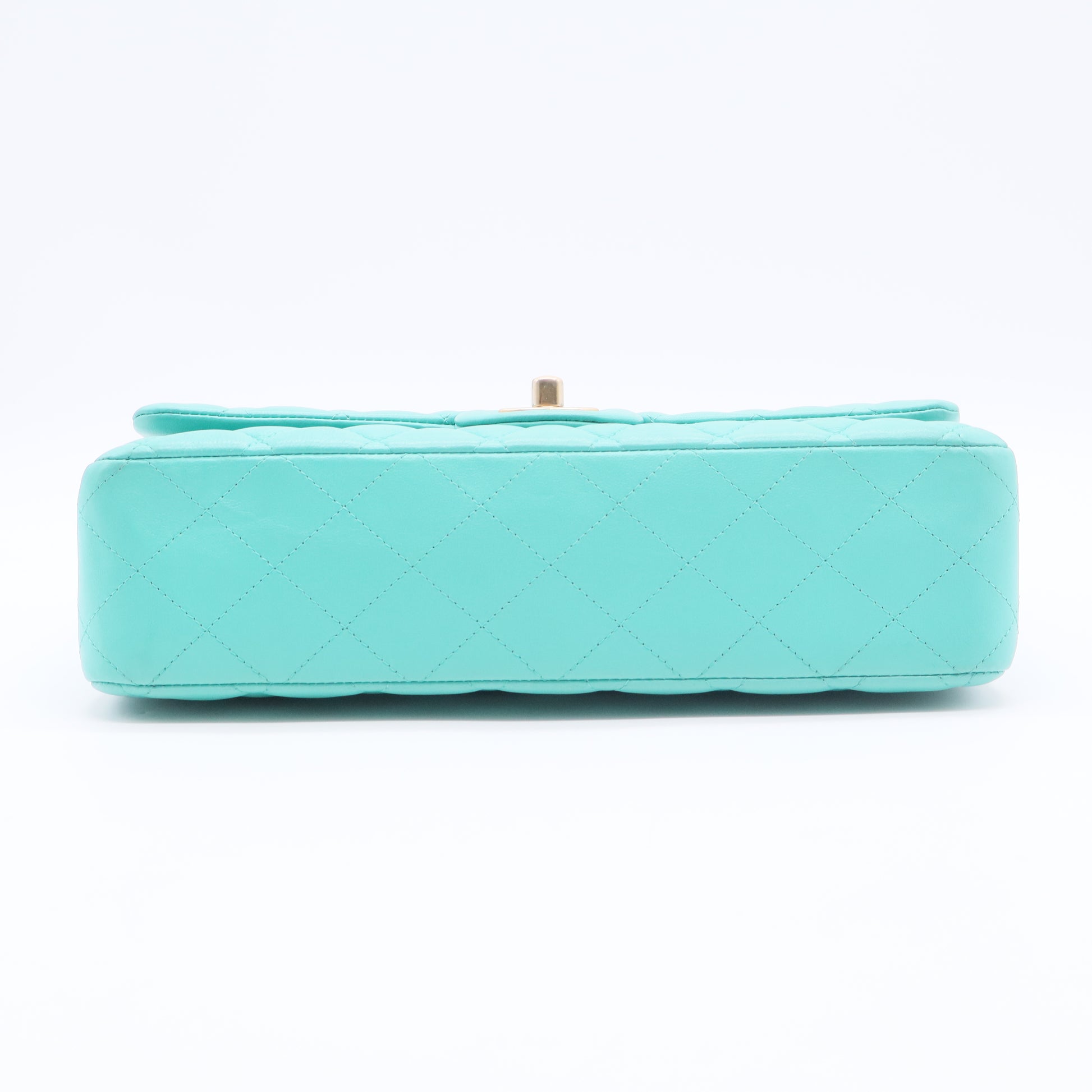 Caviar Quilted Jumbo Double Flap Turquoise