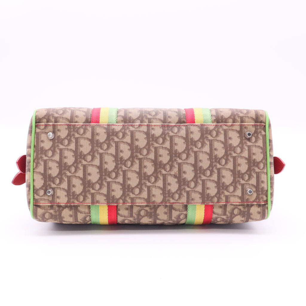 Christian Dior Beige PVC/Leather Rasta Collection Boston Bag