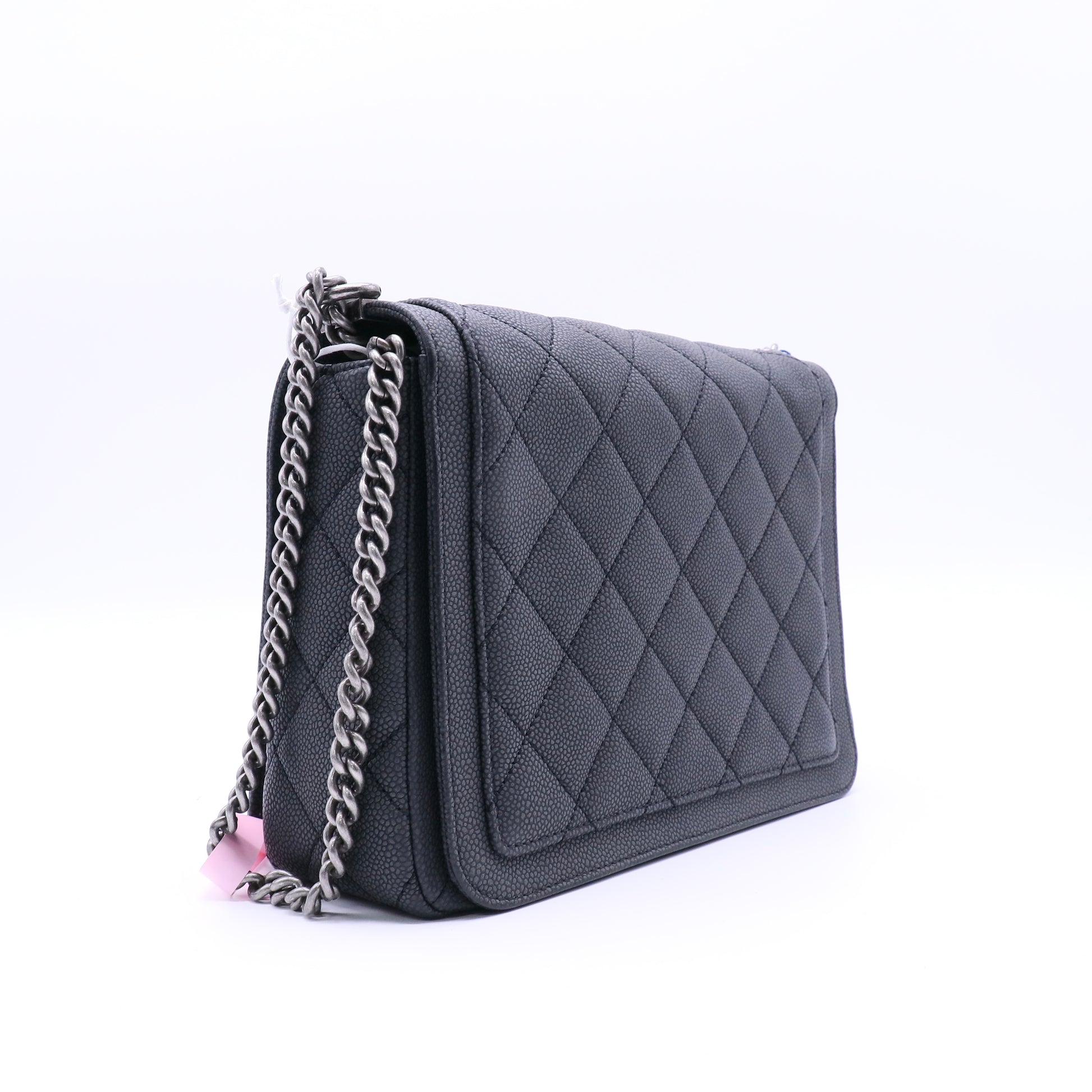 Washed Caviar Quilted Medium Turn Around Ligne Flap Twins LDJ4085