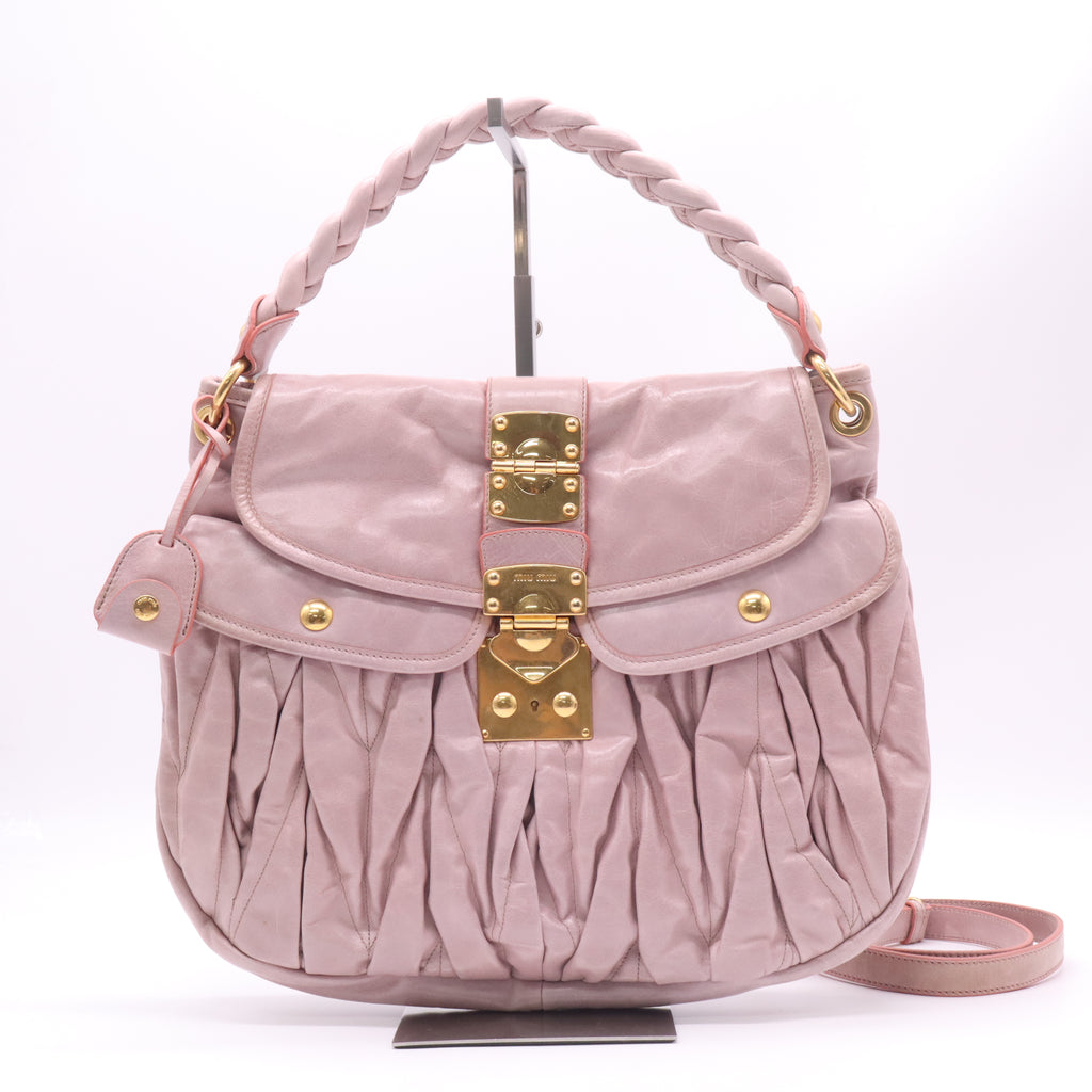 Miu Miu Matelassé Lux Leather Coffer Hobo Bag B23258