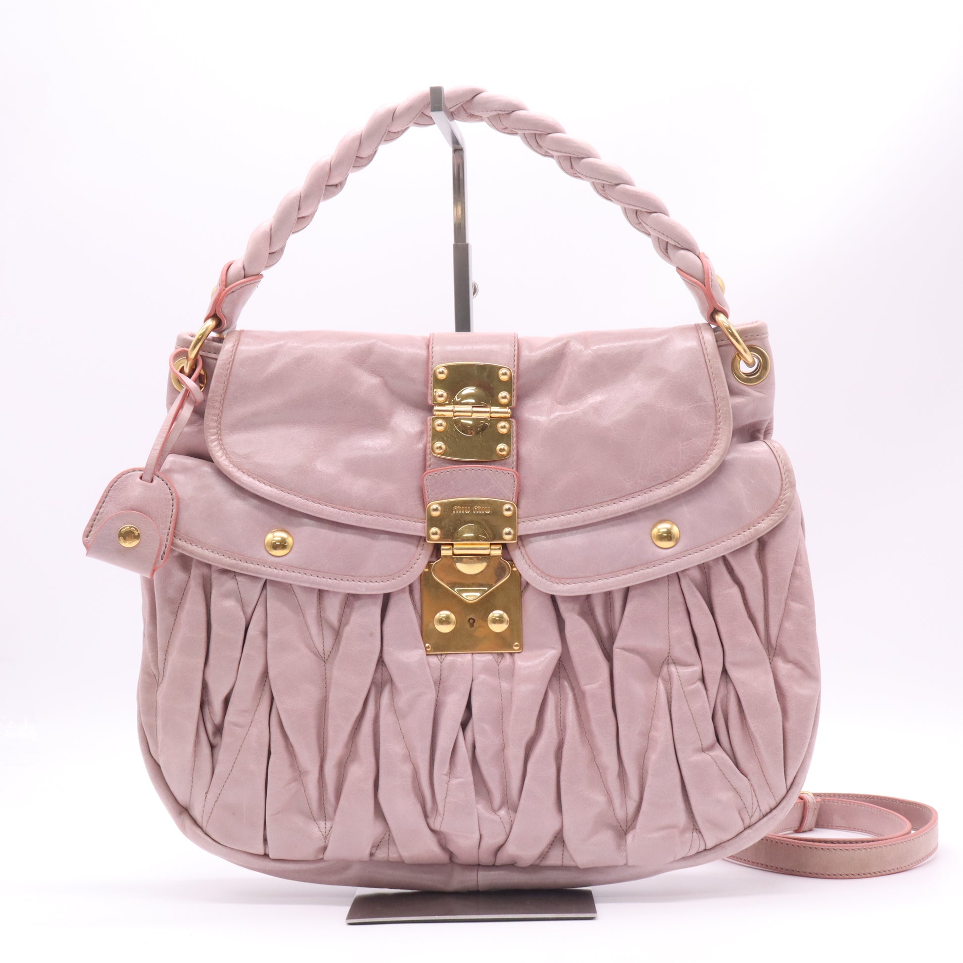 Miu Miu Matelassé Lux Leather Coffer Hobo Bag B23258