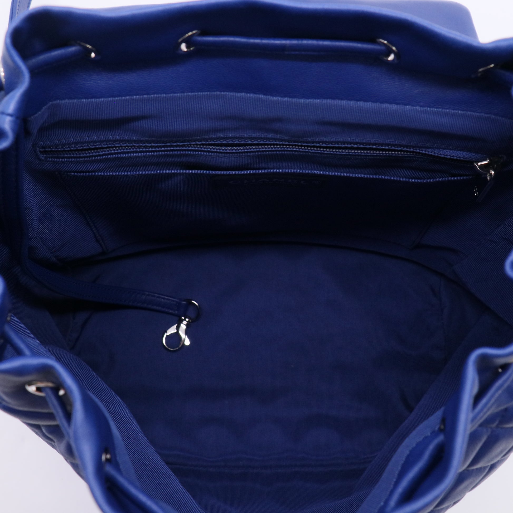 Chanel Blue Quilted Lambskin Leather Large Urban Spirit Backpack Bag twins LDZ373