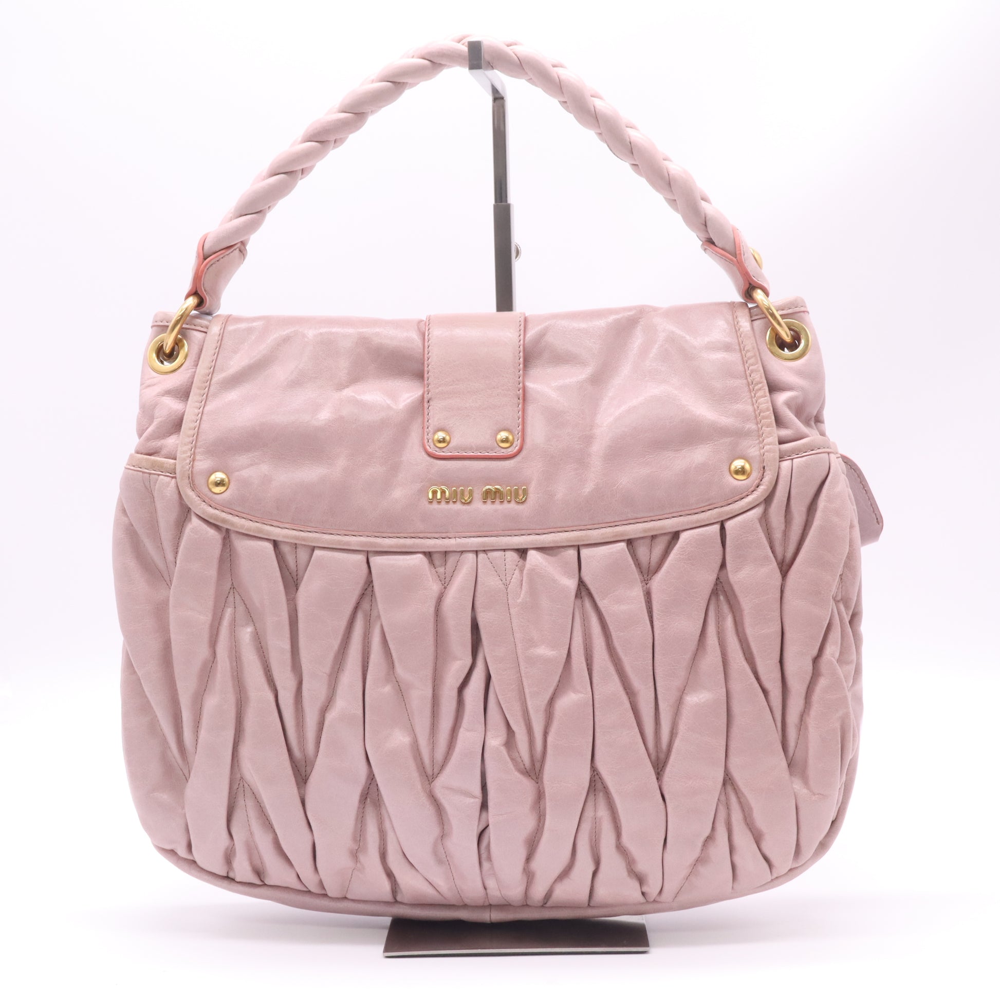 Miu Miu Matelassé Lux Leather Coffer Hobo Bag B23258