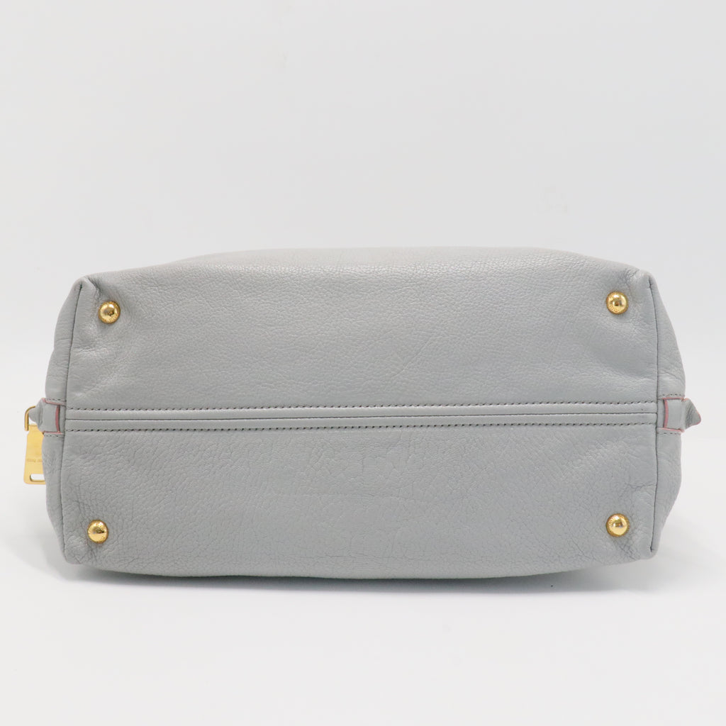 Convertible Madras Side Zip Satchel Grainy Leather