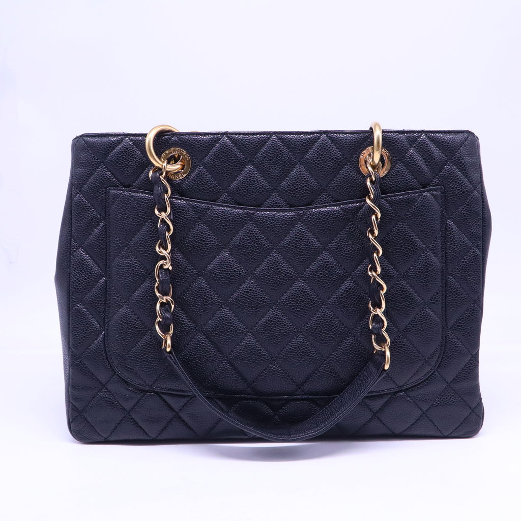 Grand Shopping Tote Quilted Caviar B20861