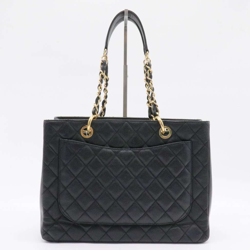 Grand Shopping Tote Quilted Caviar