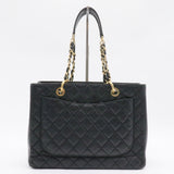 Grand Shopping Tote Quilted Caviar