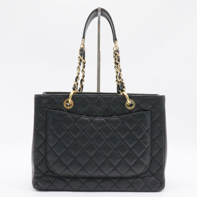 Grand Shopping Tote Quilted Caviar