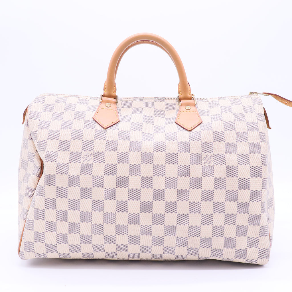Louis Vuitton Speedy 35 Damier Azur Handbag twins