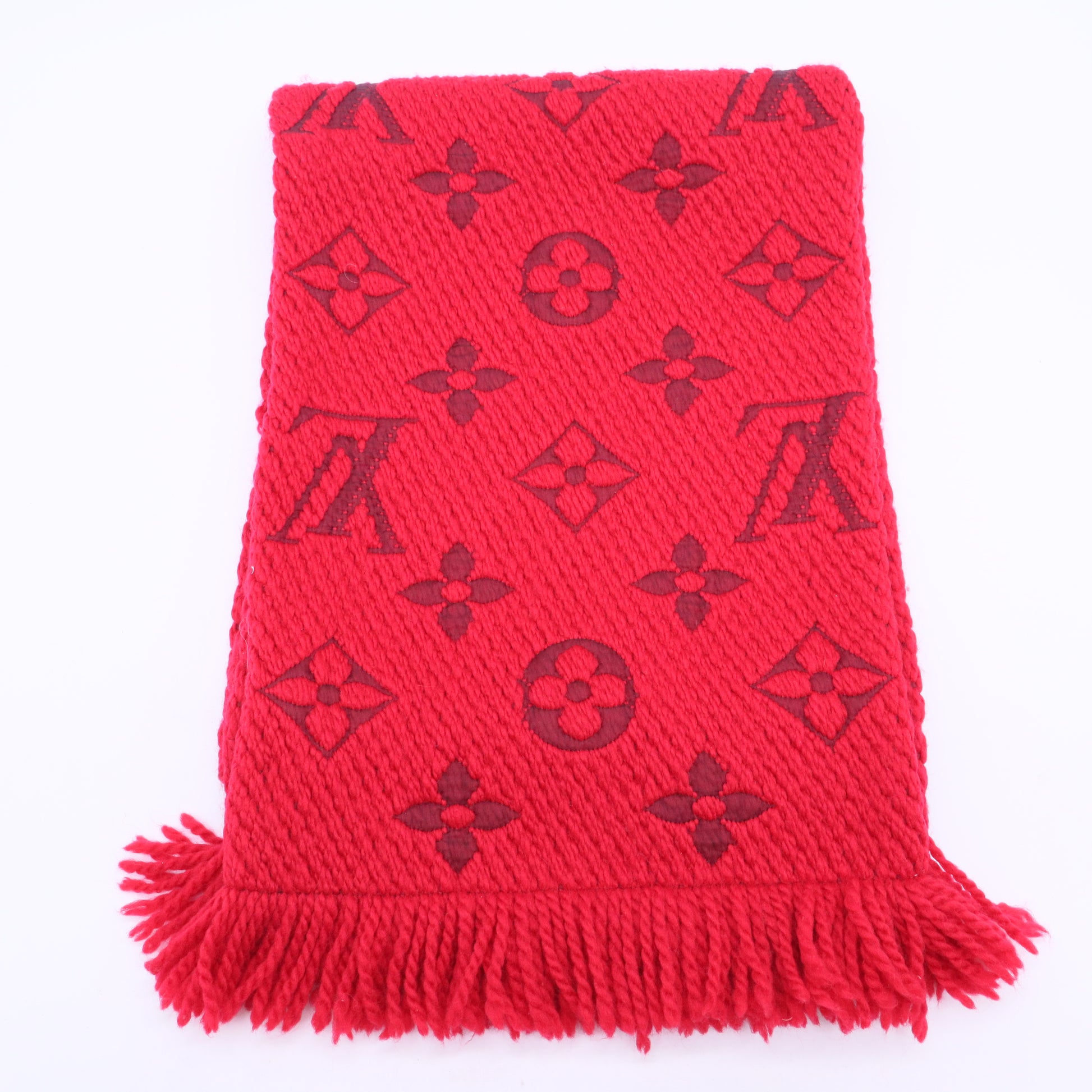 Louis Vuitton Reversible Red Monogram Wool & Silk LDM-1834