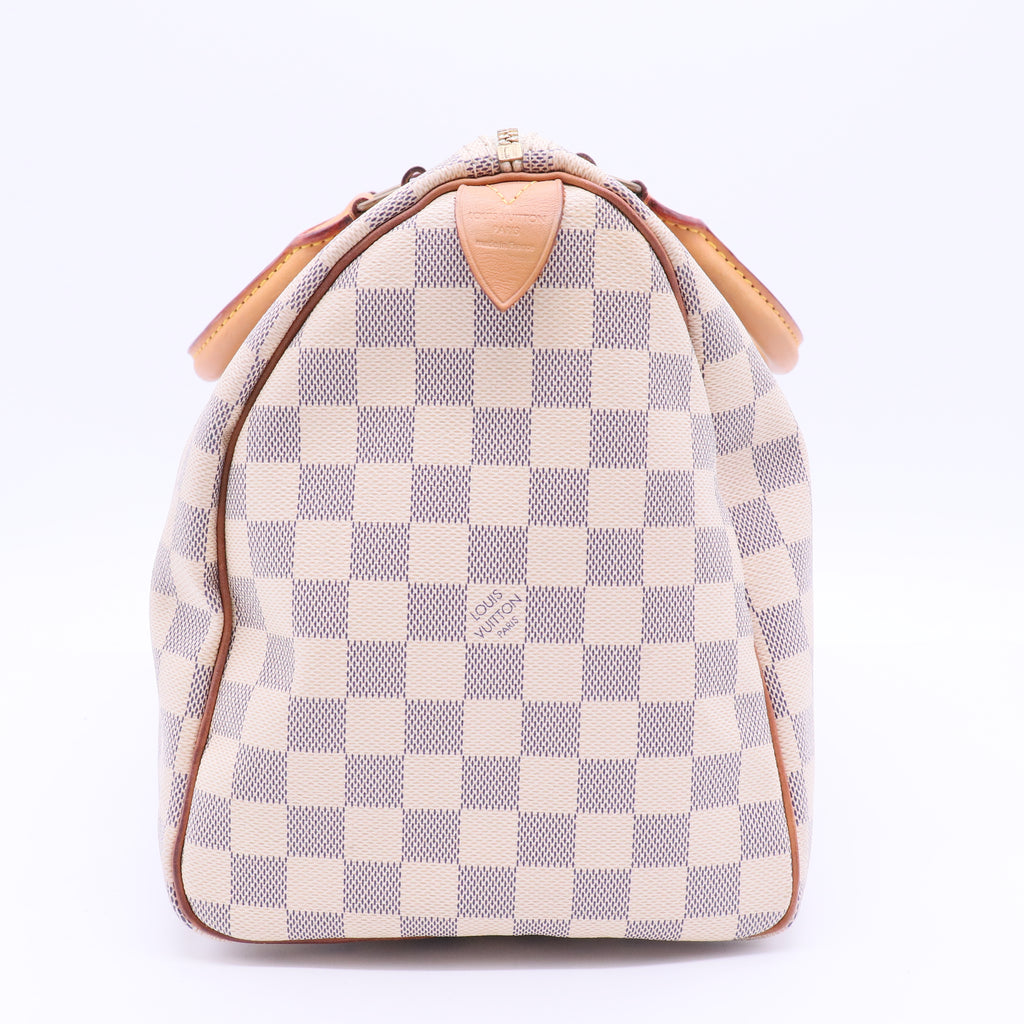 Louis Vuitton Speedy 35 Damier Azur Handbag twins