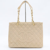 Caviar Quilted Grand Shopping Tote GST Beige Clair