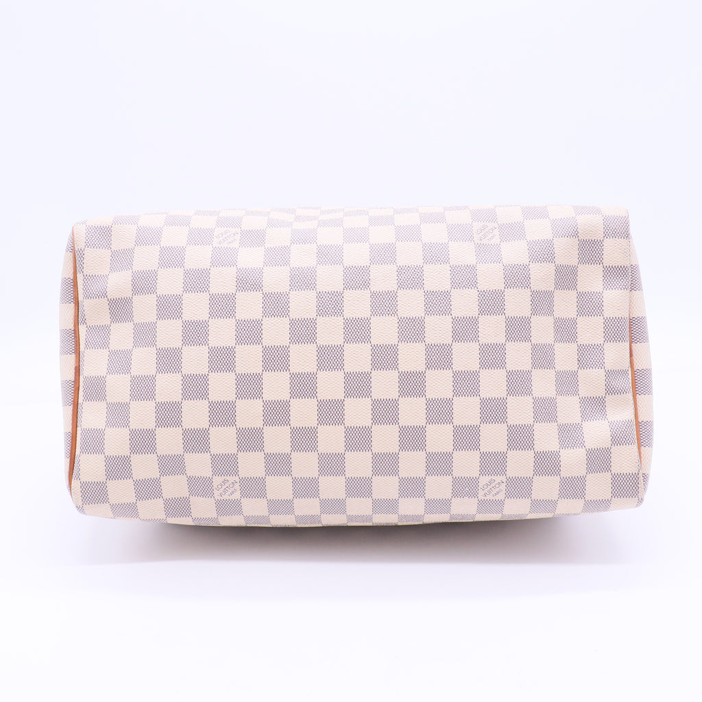 Louis Vuitton Speedy 35 Damier Azur Handbag twins