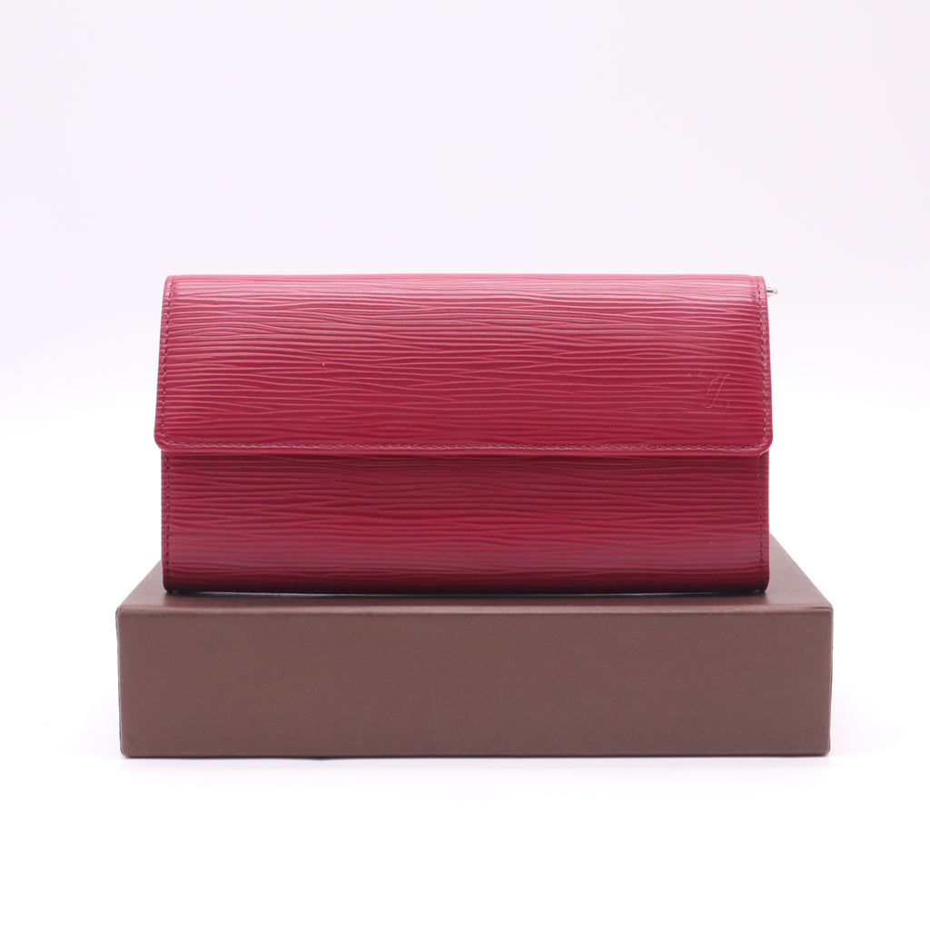 Red Epi Leather Elise Long Wallet W22567