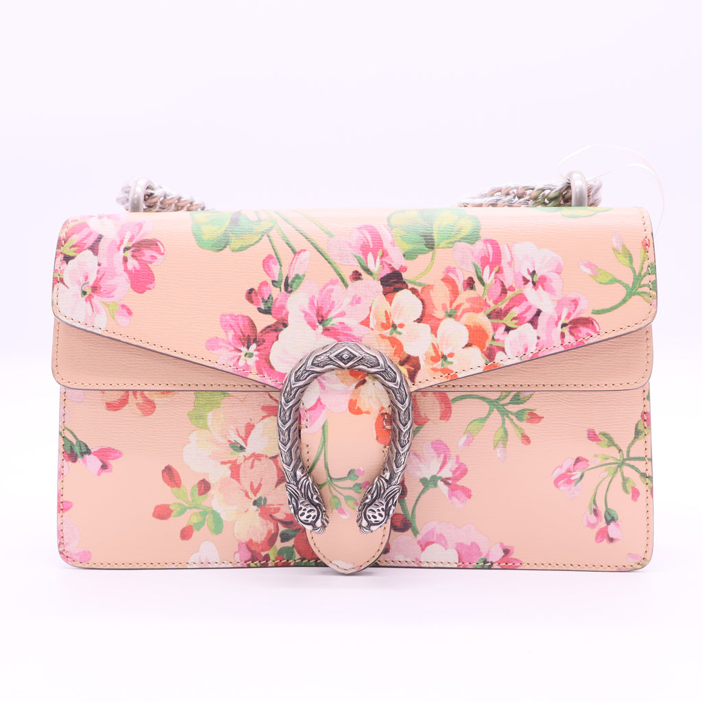 Gucci Pink Leather Blooms Small Dionysus Shoulder Bag Twins