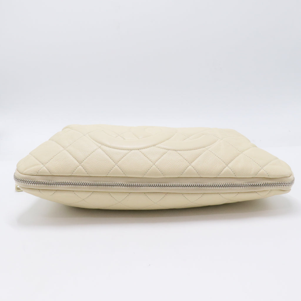 Timeless CC Expandable Tote Quilted Caviar Medium