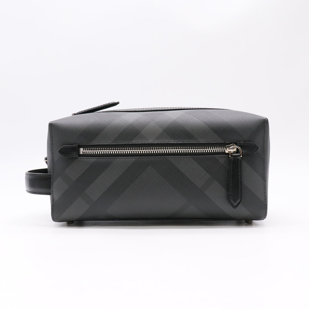 Burberry Charcoal Check Travel Pouch / Wash Bag twins LDJ5606