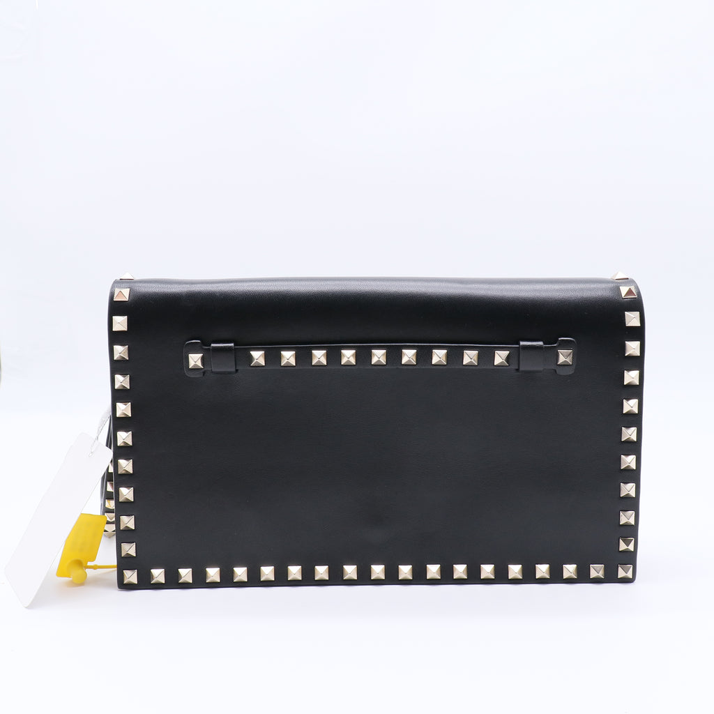 Valentino Garavani Nappa Rockstud Wristlet Clutch Black twins W21455