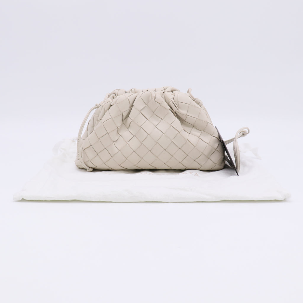Bottega Veneta Nappa Intrecciato The Mini Pouch Chalk twins LDZ401