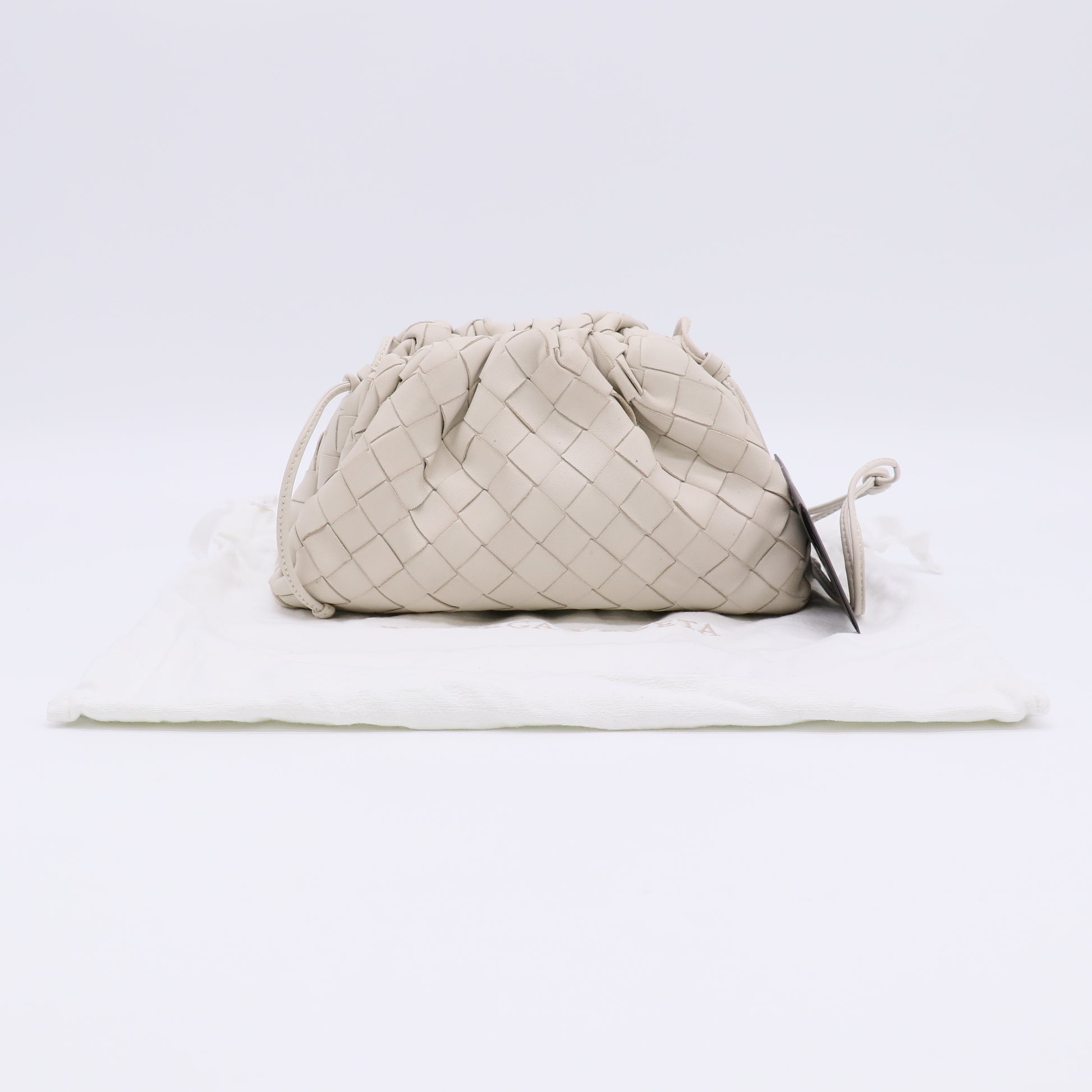 Bottega Veneta Nappa Intrecciato The Mini Pouch Chalk twins LDZ401