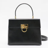 Gancini Top Handle Bag Saffiano Leather Medium