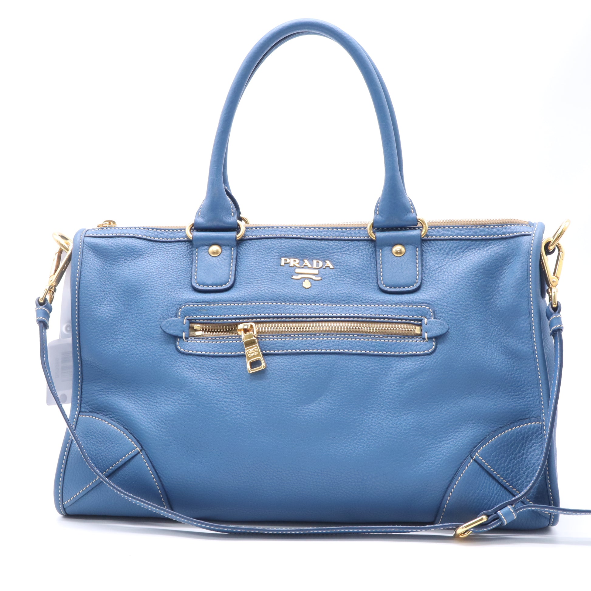 Prada Vitello Daino Zip Tote w/ Strap Twins B23989