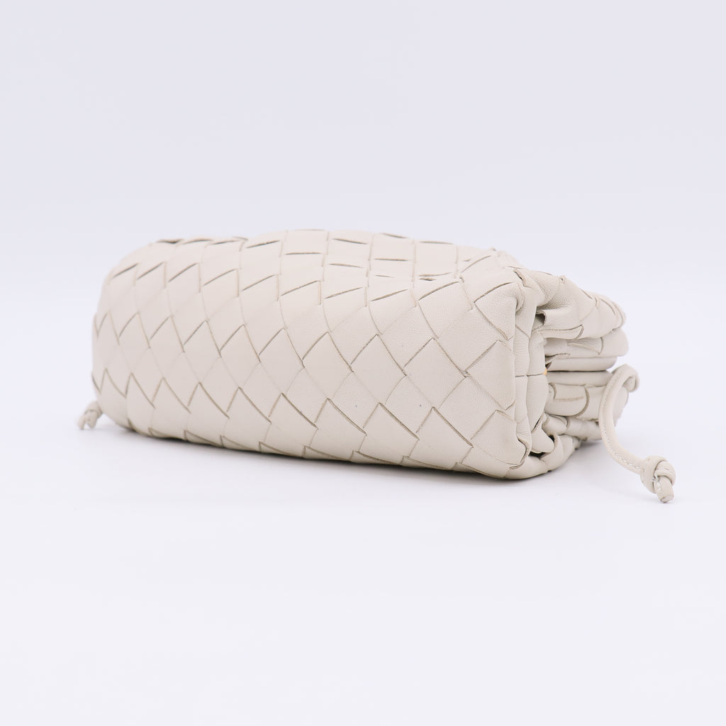 Bottega Veneta Nappa Intrecciato The Mini Pouch Chalk twins LDZ401