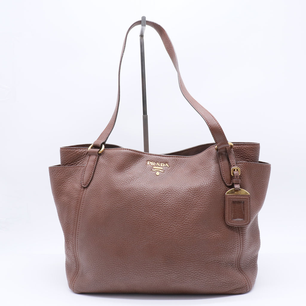 Prada Vitello Daino Side Pocket Tote Bag twins B20893