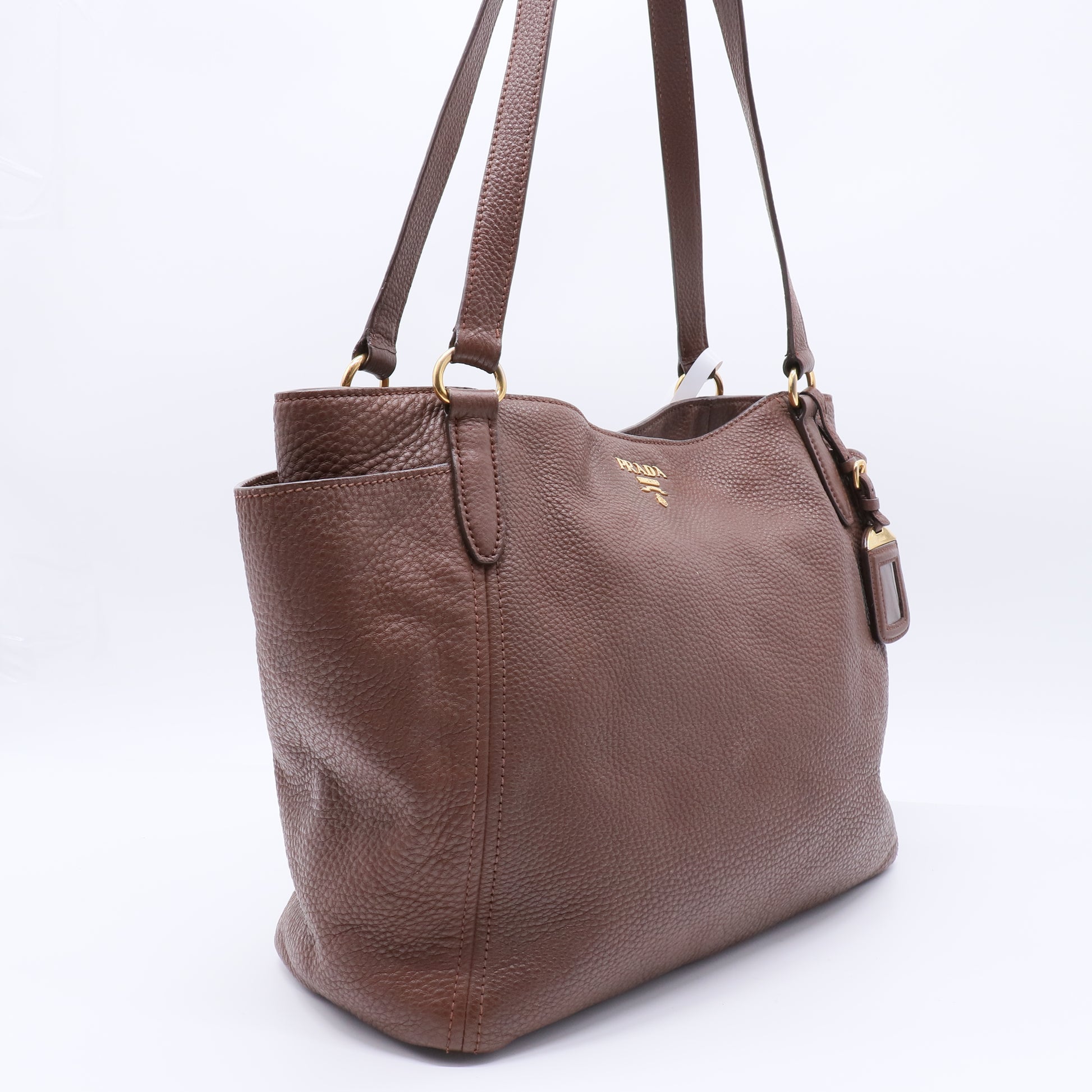 Prada Vitello Daino Side Pocket Tote Bag twins B20893
