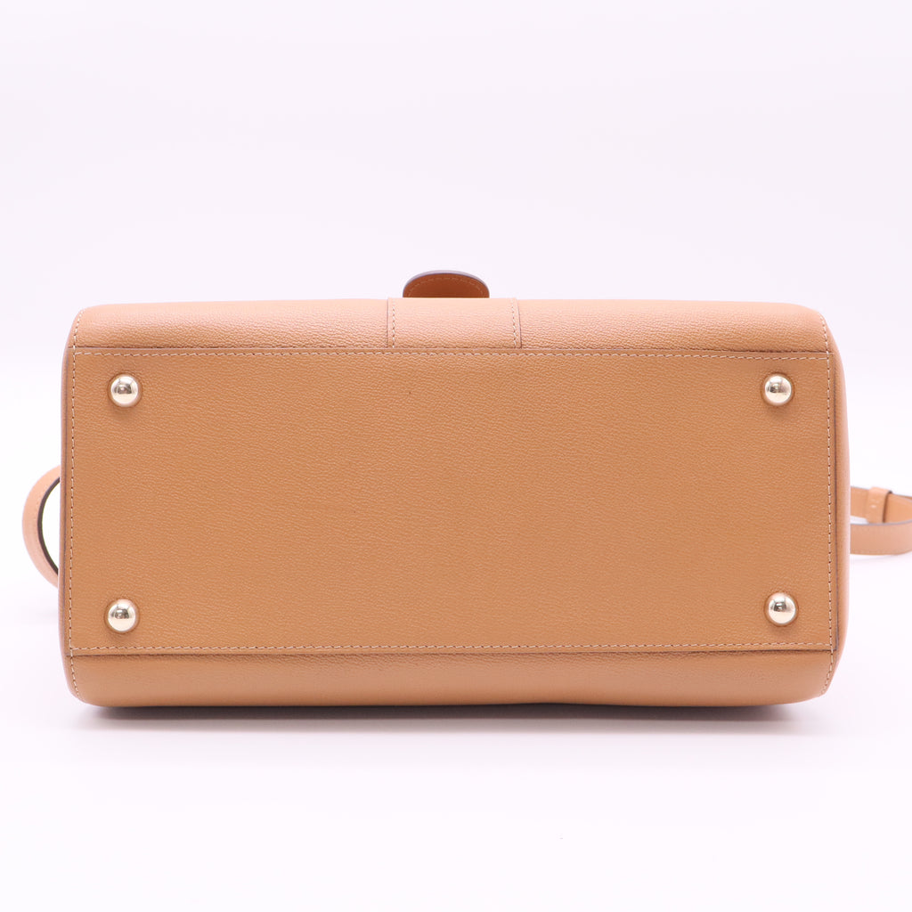 Brillant Top Handle Bag Leather MM Twins