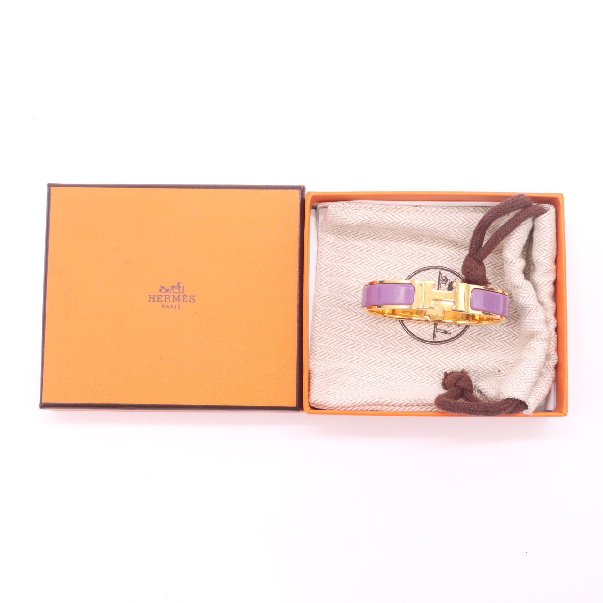 Hermes Enamel Narrow Clic Clac H Bracelet PM Rose Cendre twins LDZ409