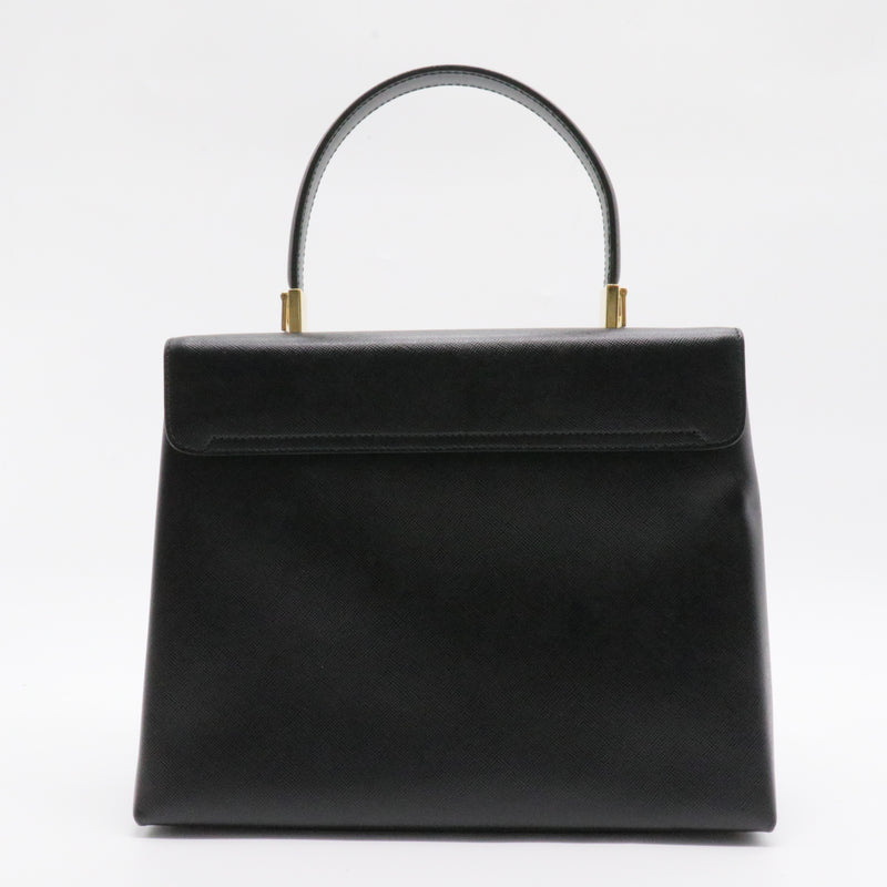 Gancini Top Handle Bag Saffiano Leather Medium