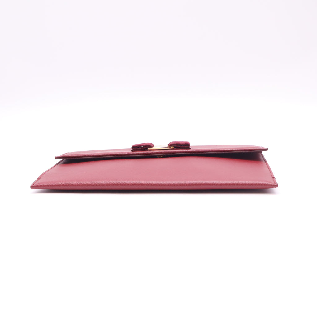 Red Leather Miss Vara Slim Clutch W22510