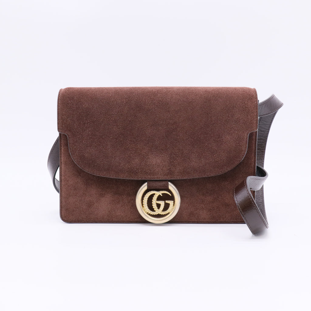 Gucci GG Ring Shoulder Bag Suede twins LDZ390