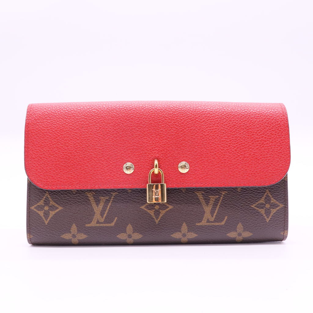 Louis Vuitton Burgundy Leather Monogram Canvas Venus Wallet Twins