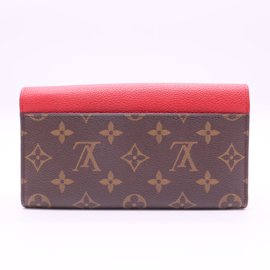 Louis Vuitton Burgundy Leather Monogram Canvas Venus Wallet Twins