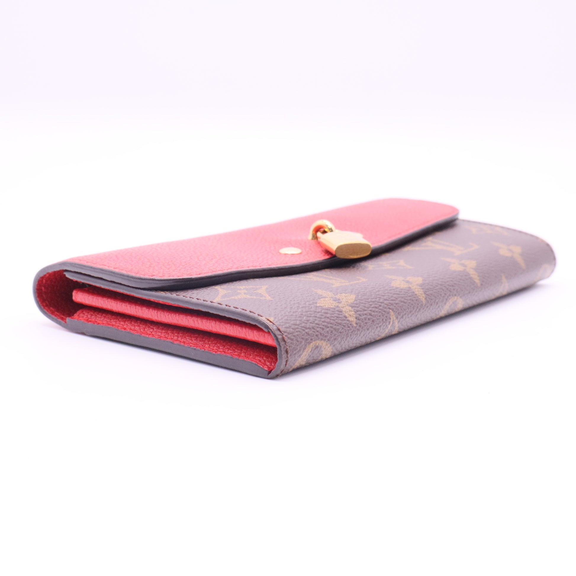 Louis Vuitton Burgundy Leather Monogram Canvas Venus Wallet Twins