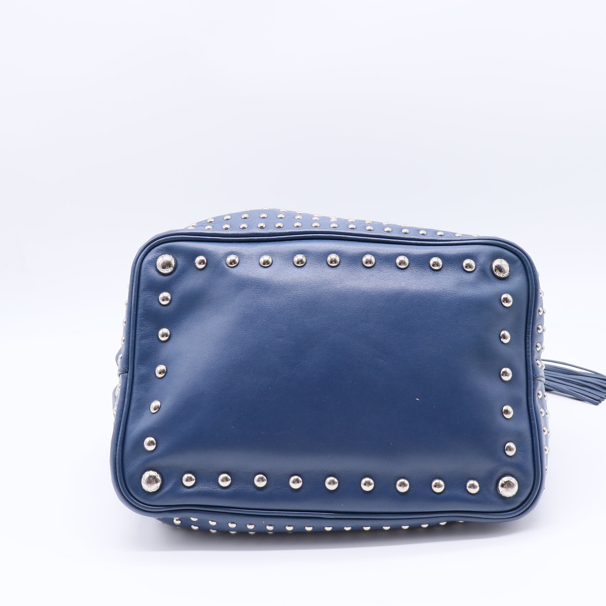 Prada Soft Calf Studded Tassel Bucket Bag twins B21753