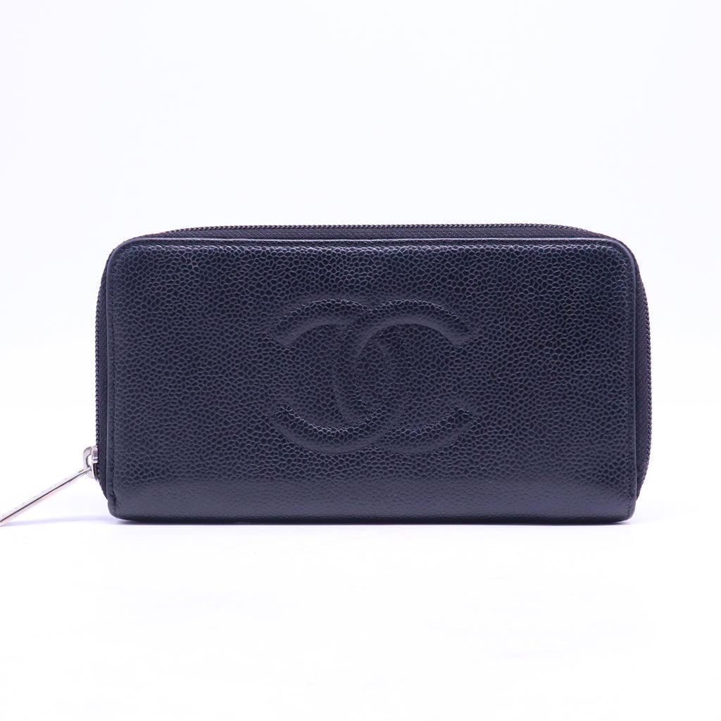 Black Caviar Leather Timeless L-Gusset Zippy Wallet W20798