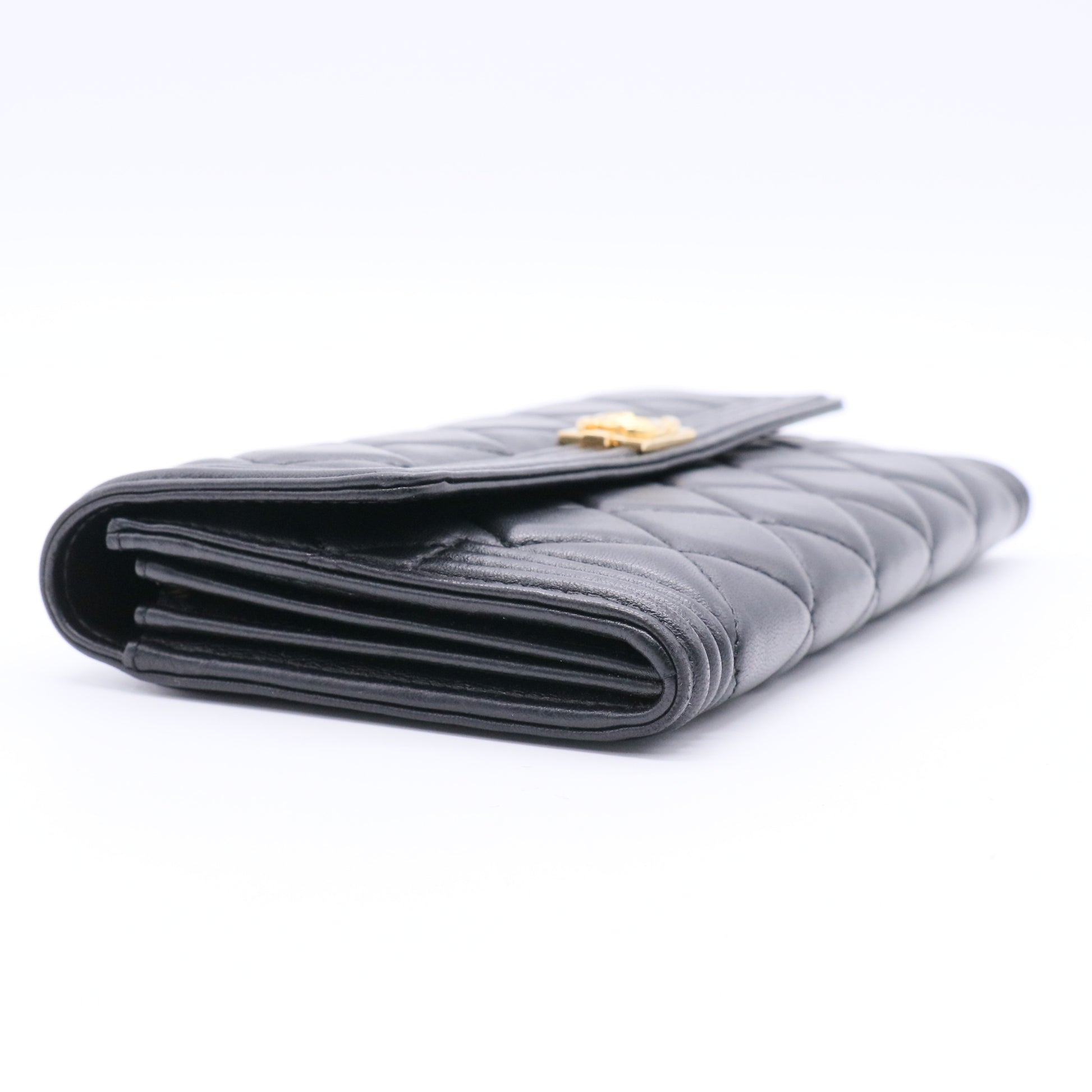 Black Lambskin Boy Chanel Large Flap Wallet Twins