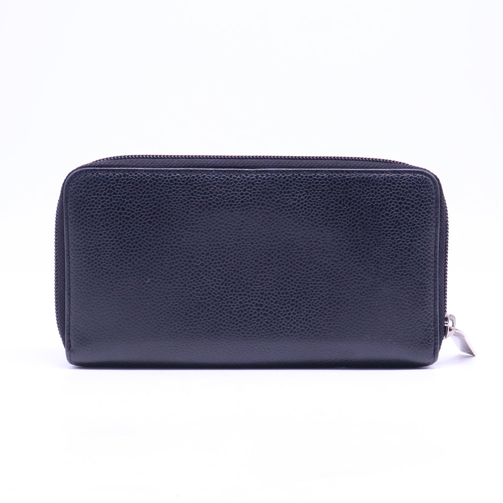 Black Caviar Leather Timeless L-Gusset Zippy Wallet W20798